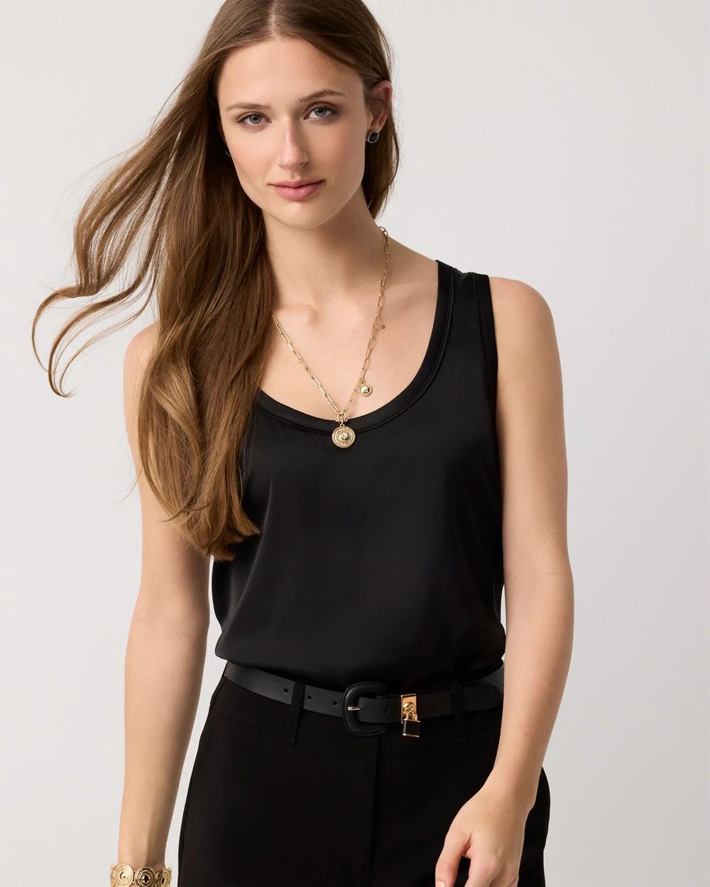 Satin Front Shell Tank | White House Black Market